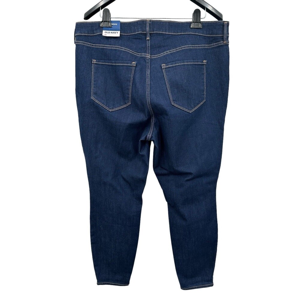 Old Navy Jeans Plus Size 22 Women's Dark Wash High Rise Super Skinny Stretch NWT - Picture 4 of 7